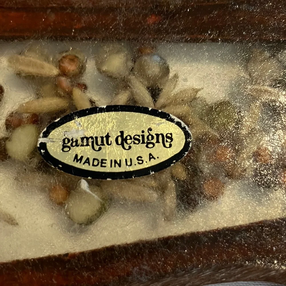 Vintage Spoon Rest Lucite with‎ Natural Inlay